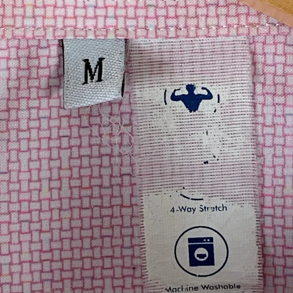 State & Liberty Dress Shirt Men Medium Pink Long Sleeve Athletic Slim Fit Trouse